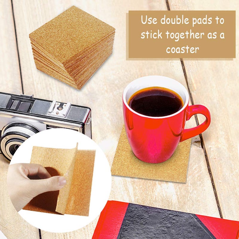 Heqishun 30 Pack Self-Adhesive Cork Squares 4' x 4' Tiles for DIY Crafts - Image 5